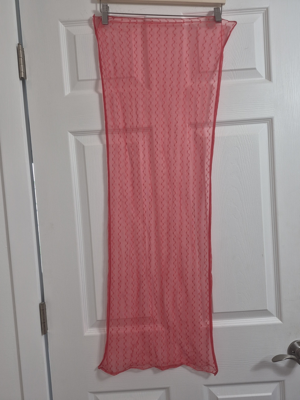 Sheer Red Scarf - Lightweight Mesh
